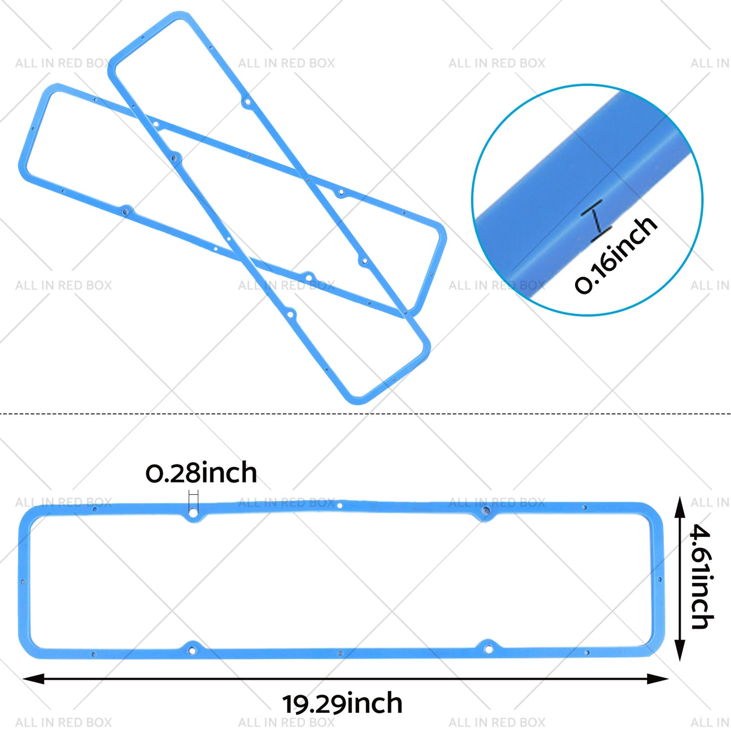 {{ 2PCS Valve Cover Rubber Steel Core Gasket Suitable For Chevy SBC 283 305 327 350 }} - Buy Car Parts Online at {{ Kaka Auto Parts }}.