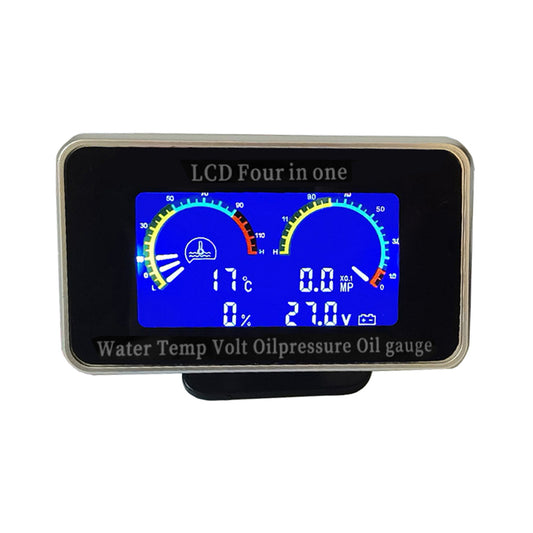 4-in-1 Car LCD Digital Gauge Suitable For Oil Pressure, Voltage, Water Temperature & Fuel