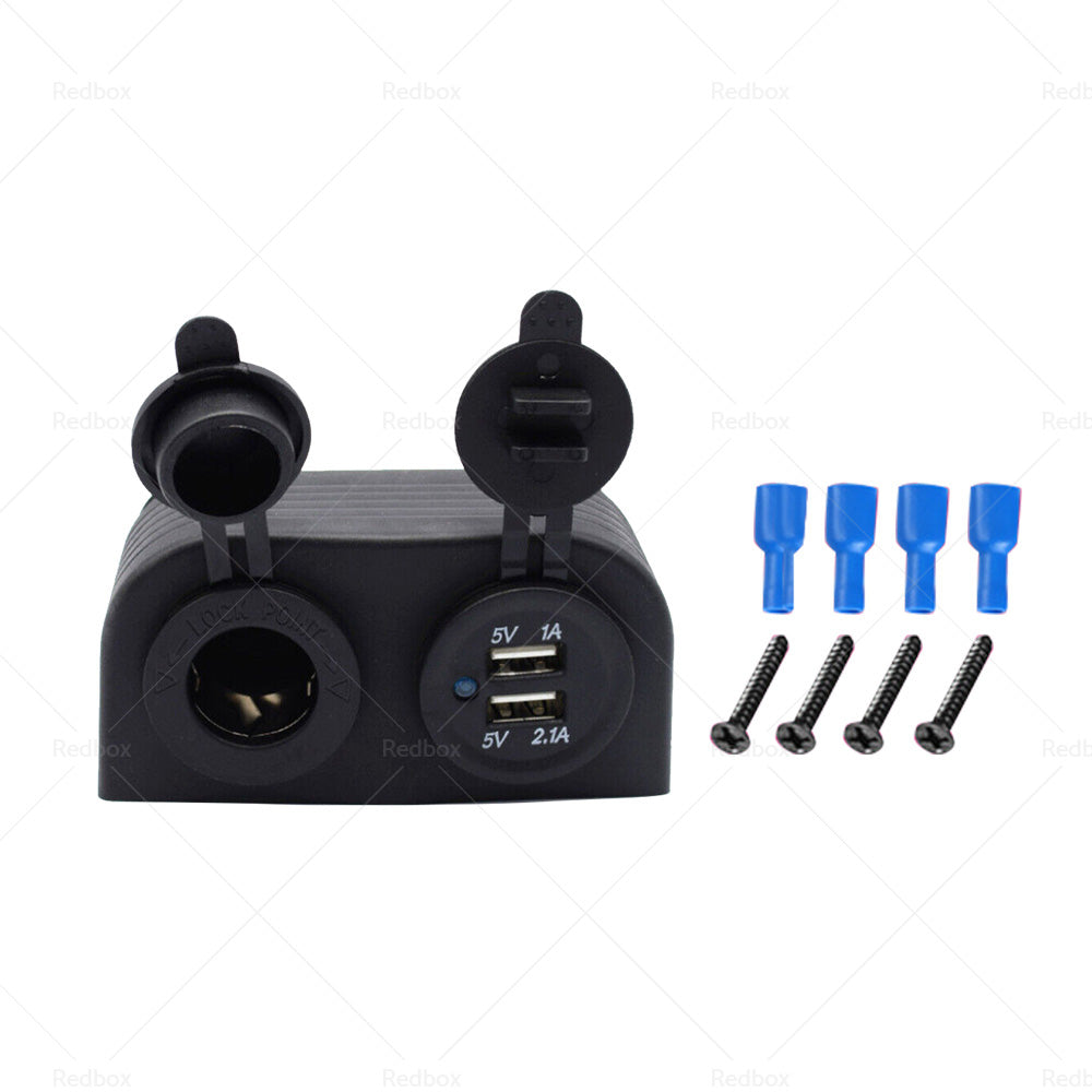 {{ 12V Dual USB Port Charger Socket Mount Panel Adapter Fits For Car Boat Caravan }} - Buy Car Parts Online at {{ Kaka Auto Parts }}.