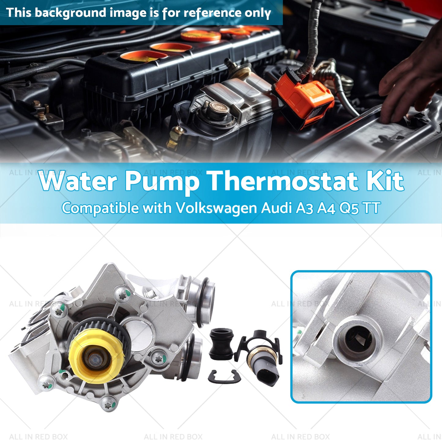 {{ 06H121026 Water Pump Thermostat Kit Suitable for Audi A3 A4 Q3 TT 2. 0L 1. 8L TFSI }} - Buy Car Parts Online at {{ Kaka Auto Parts }}.
