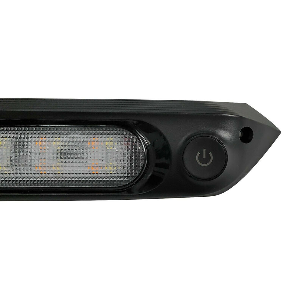 287mm Black Dual LED Bug Light 12V Awning Light with On/Off Switch Amber & White Lights