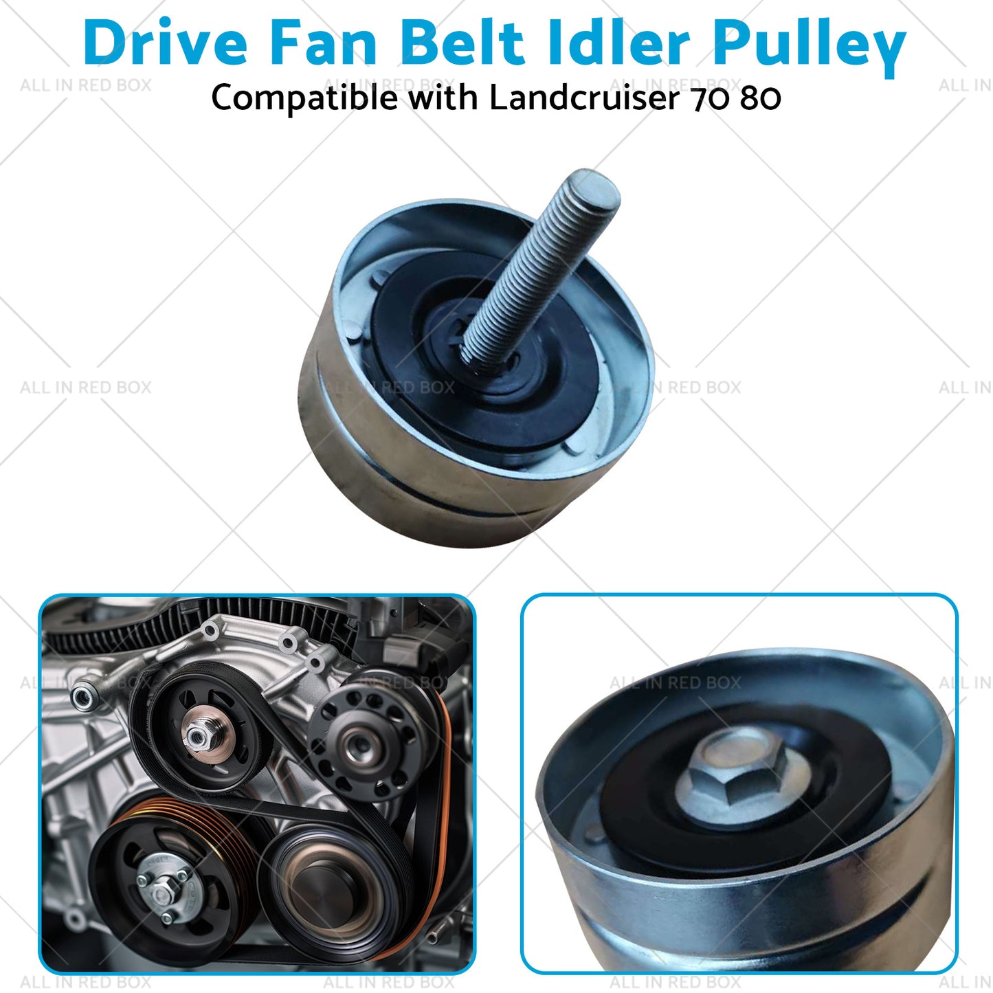 {{ Drive Fan Belt Idler Pulley Suitable for Toyota Landcruiser 70 80 100 1FZ 4. 5L }} - Buy Car Parts Online at {{ Kaka Auto Parts }}.