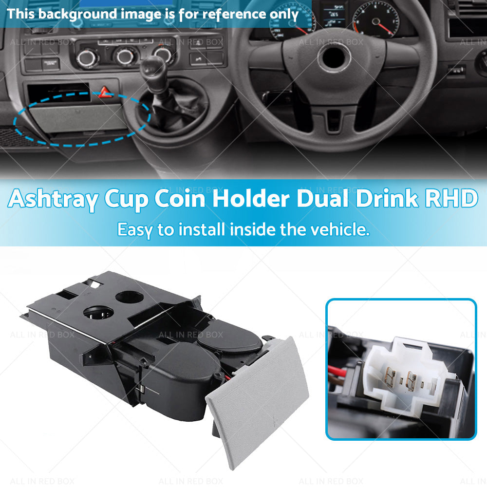 {{ Suitable ForVW T5 Transporter Ashtray Cup Coin Holder Dual Drink RH 7H285860130T }} - Buy Car Parts Online at {{ Kaka Auto Parts }}.