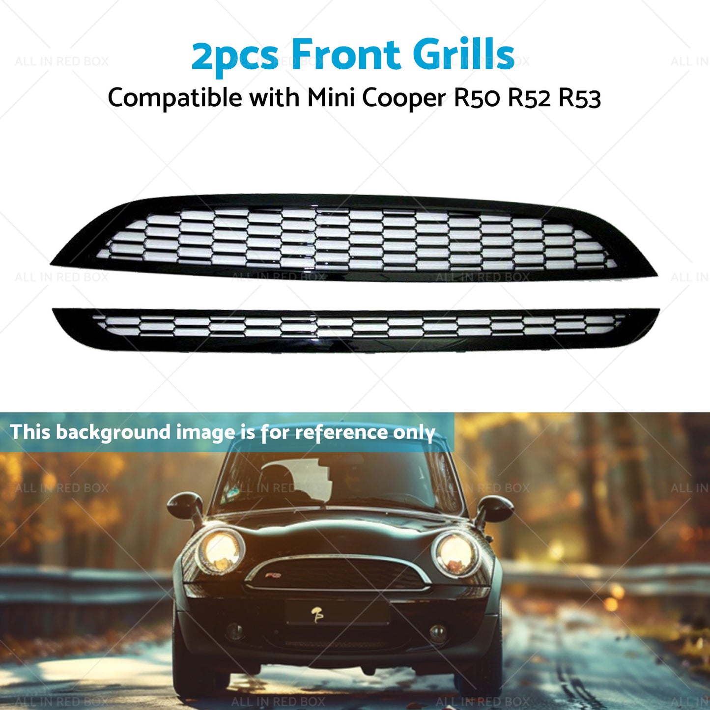 {{ 2PCS Honeycomb Mesh Front Grill Suitable for Mini Cooper R50 R52 R53 2002-2006 }} - Buy Car Parts Online at {{ Kaka Auto Parts }}.