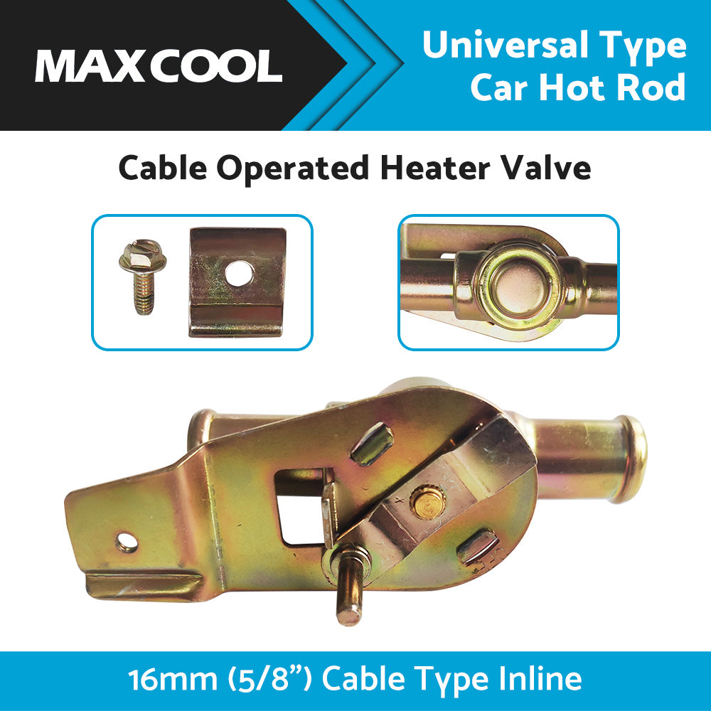 {{ Heater Tap Valve Universal Type Car Hot Rod 16mm 5 or 8 inch Cable Type Inline }} - Buy Car Parts Online at {{ Kaka Auto Parts }}.