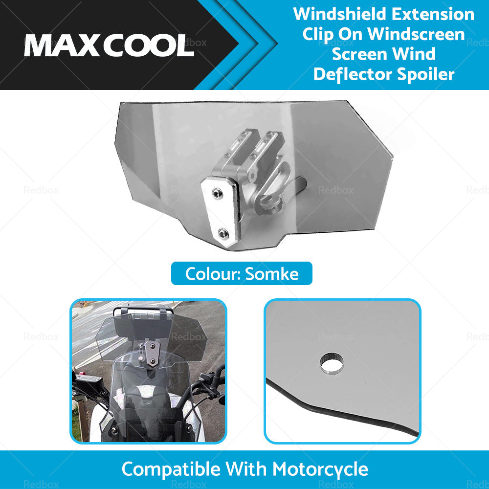 {{ Motorcycle Windshield Clip On Extension Spoiler Wind Deflector Windscreen Smoke }} - Buy Car Parts Online at {{ Kaka Auto Parts }}.