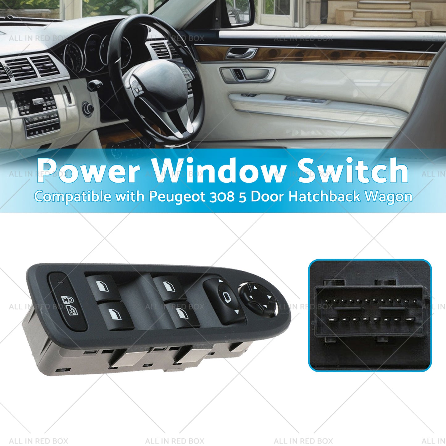 {{ Master Power Window Switch Suitable for Peugeot 308 Hatchback Wagon 5 Door 08-13 }} - Buy Car Parts Online at {{ Kaka Auto Parts }}.