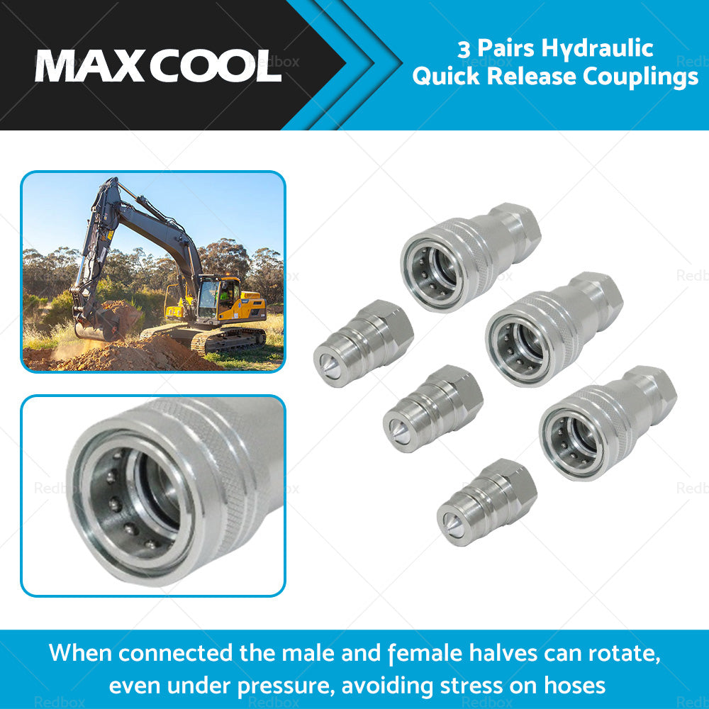 {{ 3 SETS 1 or 2 inch BSP HYDRAULIC ISO POPPET QUICK RELEASE COUPLINGS COUPLERS TRACTOR }} - Buy Car Parts Online at {{ Kaka Auto Parts }}.