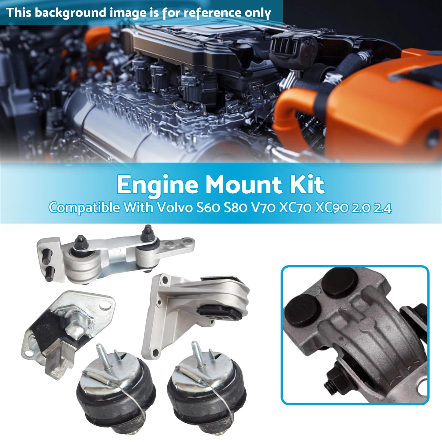 {{ Engine Mount Kit Suitable For Volvo S60 S80 V70 285 XC70 XC90 275 2.0 2.4 2.5 }} - Buy Car Parts Online at {{ Kaka Auto Parts }}.