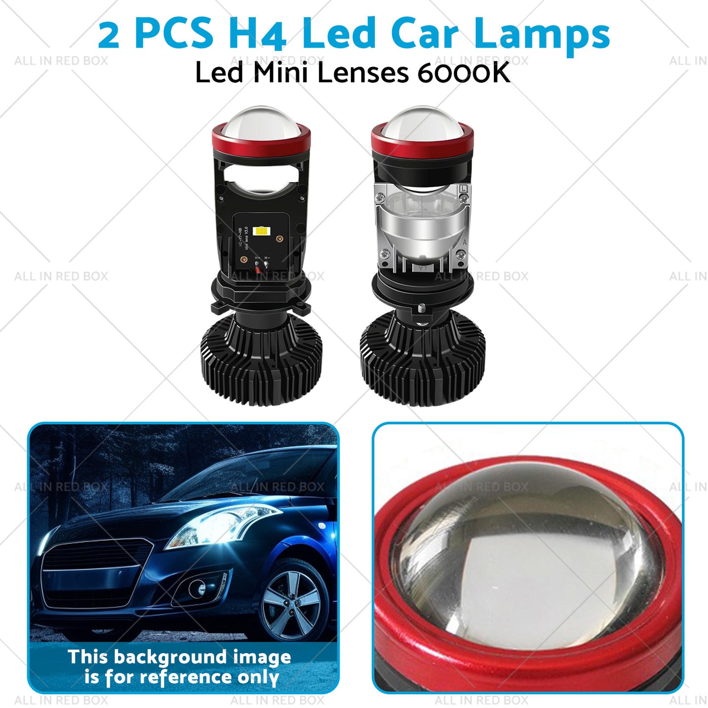 {{ 2x Led Car Lamps H4 Y7D Bi Led Mini Lenses 6000K }} - Buy Car Parts Online at {{ Kaka Auto Parts }}.