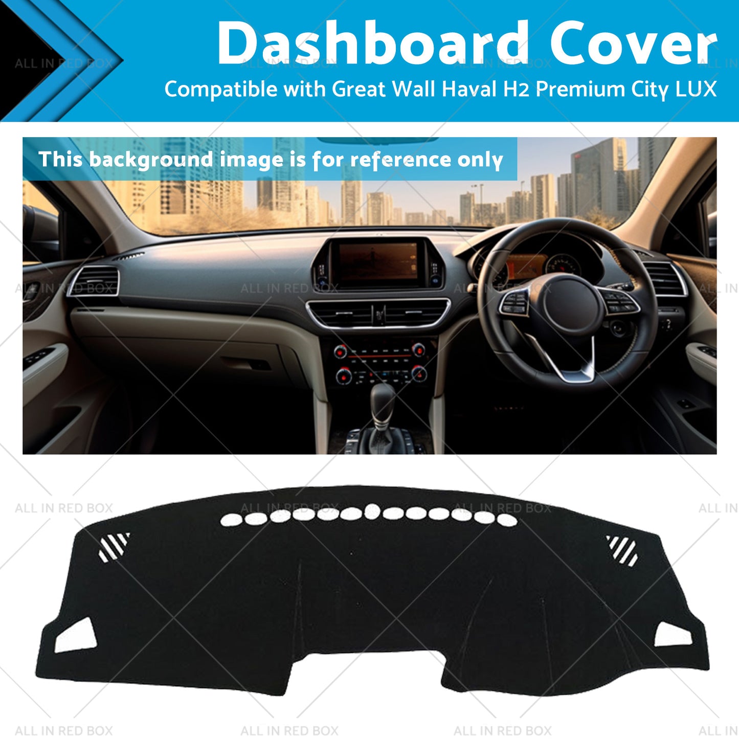 {{ Black Non-Slip Dash Mat Suitable For Haval H2 Premium City LUX 2015-2020 2WD }} - Buy Car Parts Online at {{ Kaka Auto Parts }}.