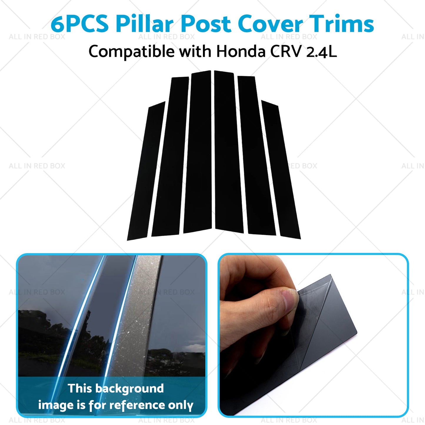 {{ 6PCS Black Window Trim Covers Suitable for 07-11 Honda CRV 2. 4L }} - Buy Car Parts Online at {{ Kaka Auto Parts }}.