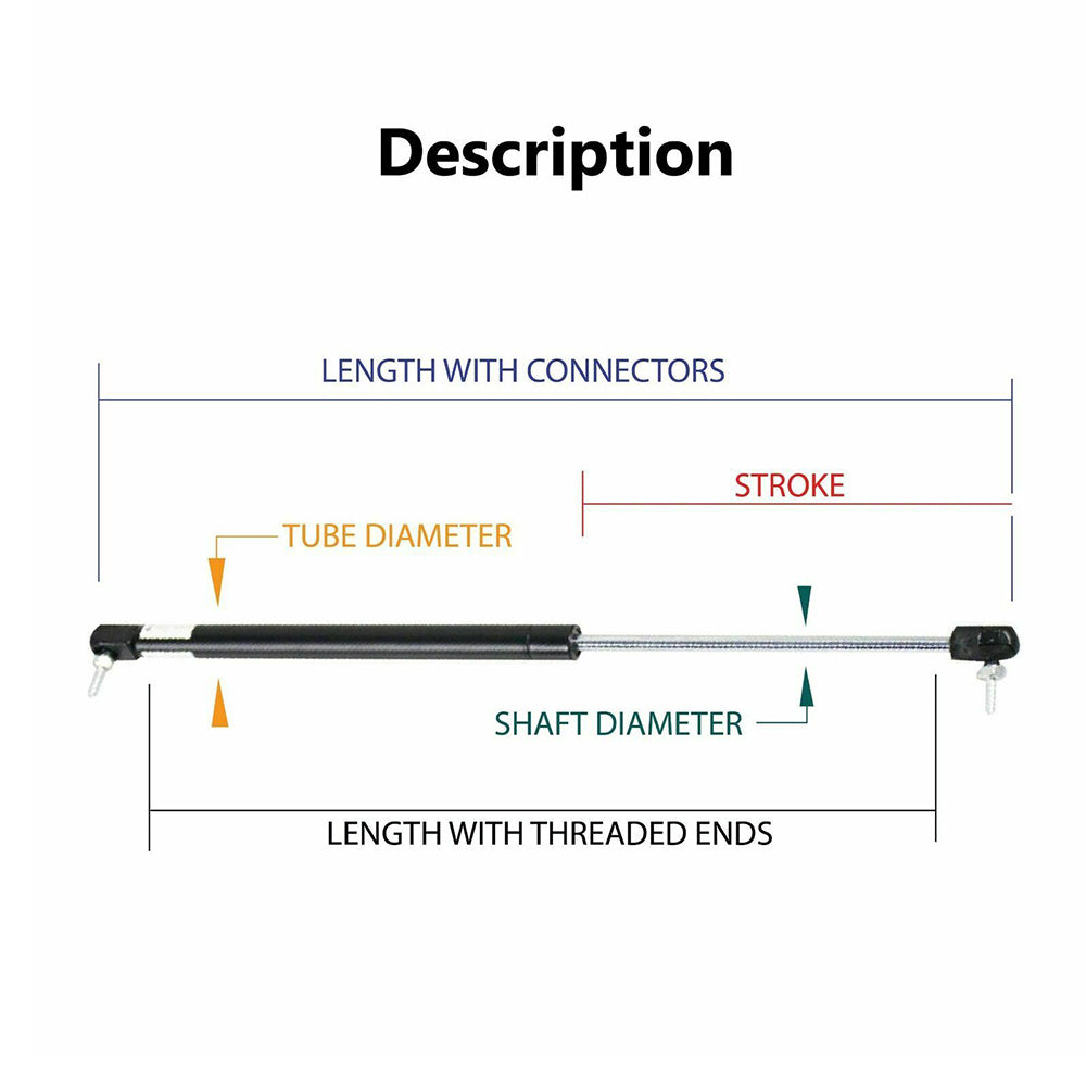 {{ Gas Strut 500mm-350N x2 8mm Shaft Caravans, Trailers, Canopy, Toolboxes struts }} - Buy Car Parts Online at {{ Kaka Auto Parts }}.