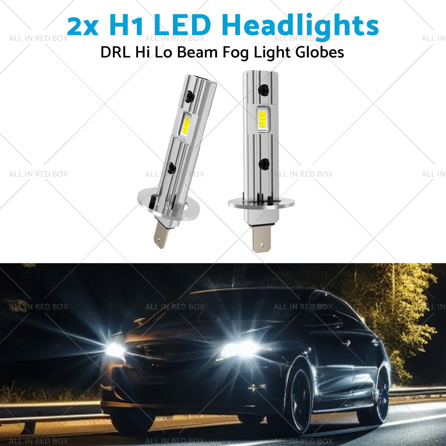 {{ 2x H1 LED Headlights DRL Hi Lo Beam Fog Light Globes 13W 6000K White Lamp Bulbs }} - Buy Car Parts Online at {{ Kaka Auto Parts }}.