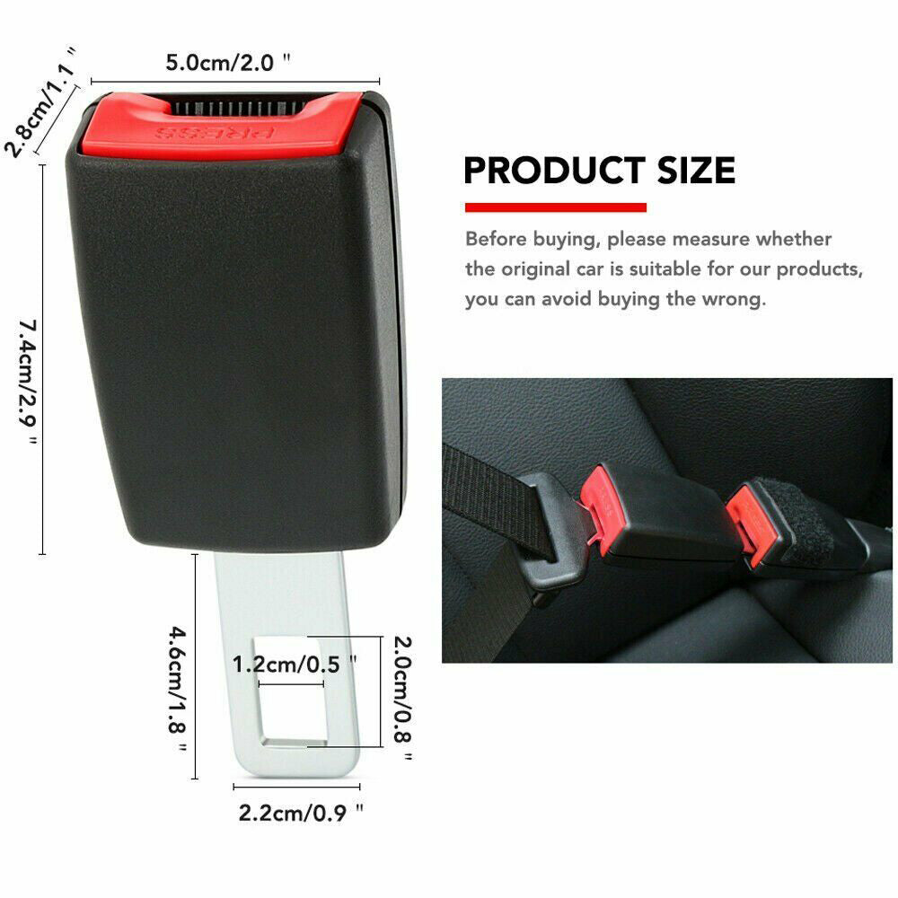 2x Seatbelt Extender Buckle Clip Universal Safety Seat Accessory for Car