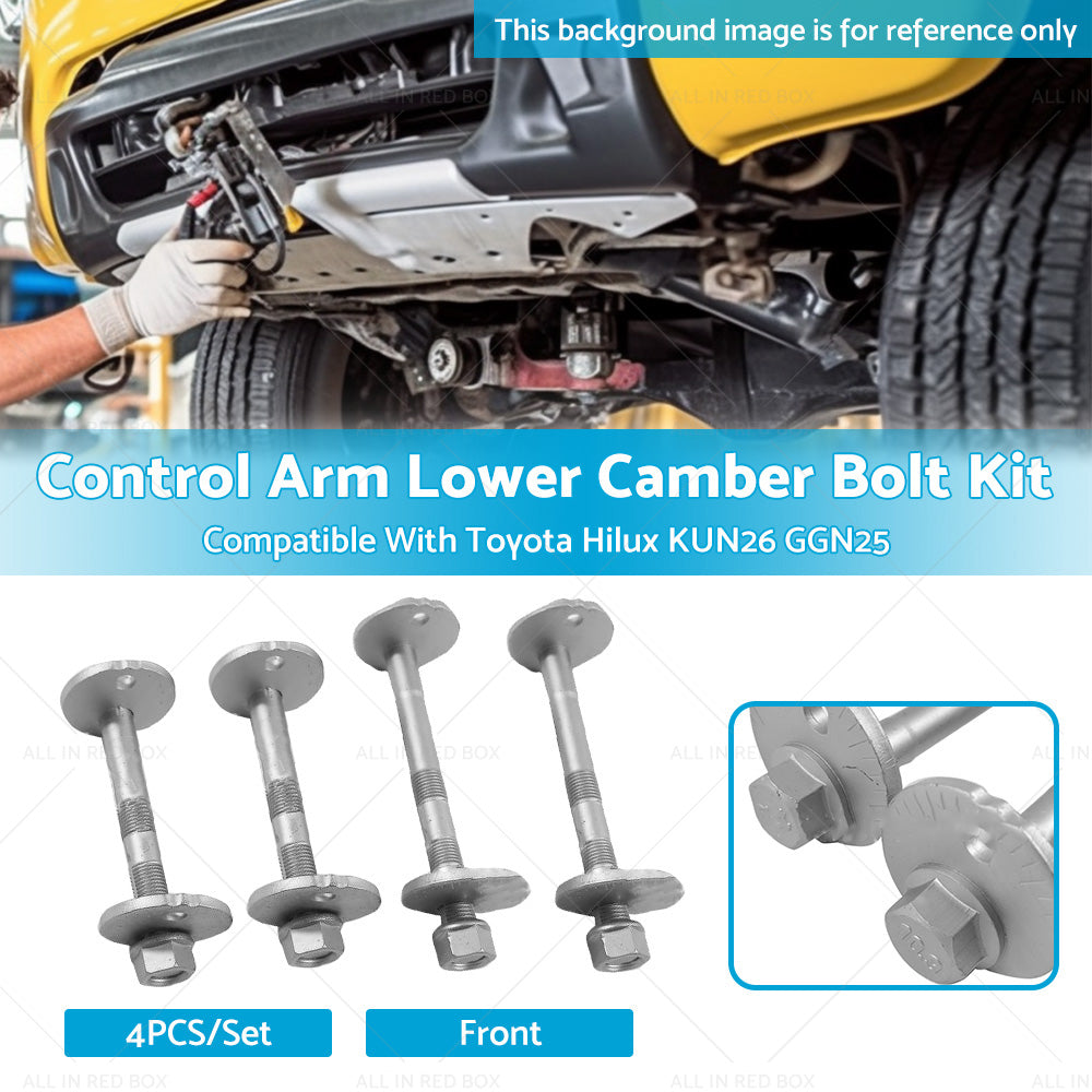 {{ 4PC Front Control Arm Lower Camber Bolt Kit Suitable For Hilux KUN26 GGN25 05-15 }} - Buy Car Parts Online at {{ Kaka Auto Parts }}.