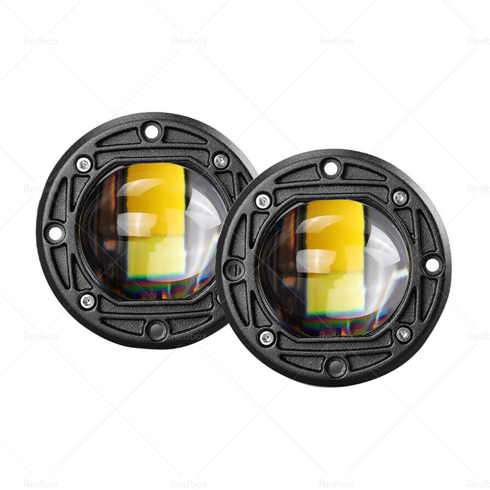 {{ 2x 3inch Flush Mount LED Work Light Bar Reverse Fog Lamp 4WD White Yellow 8D Len }} - Buy Car Parts Online at {{ Kaka Auto Parts }}.
