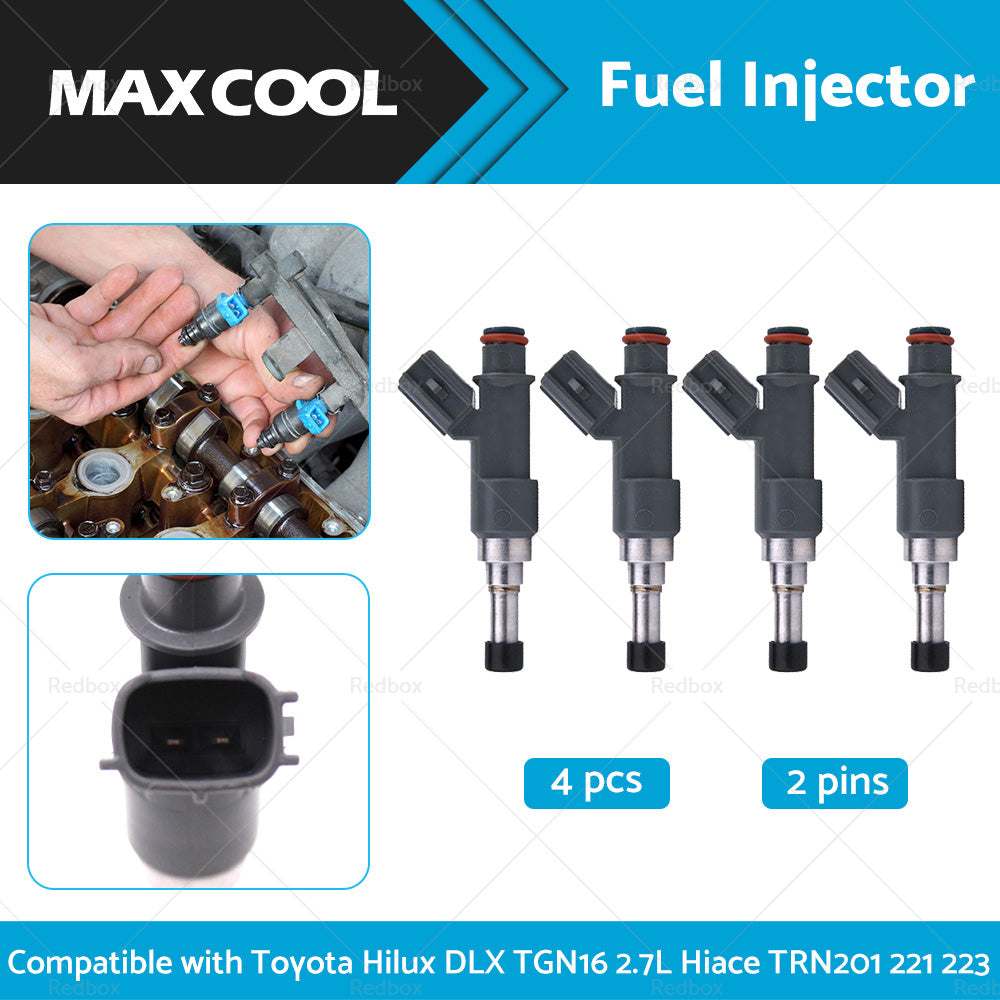 {{ 4X Fuel Injector Suitable for Toyota Hilux DLX TGN16 Hiace TRN201 221 TRH223 2. 7 }} - Buy Car Parts Online at {{ Kaka Auto Parts }}.