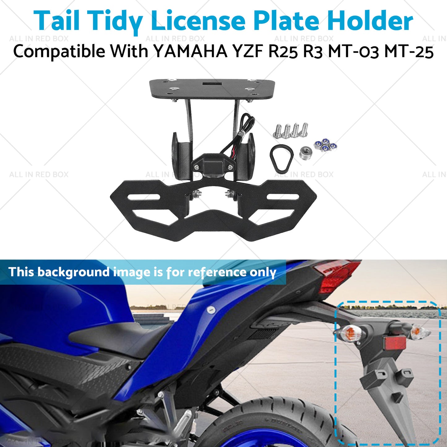 {{ Tail Tidy License Plate Holder Suitable For YAMAHA YZF R25 R3 MT-03 25 2014-2020 }} - Buy Car Parts Online at {{ Kaka Auto Parts }}.
