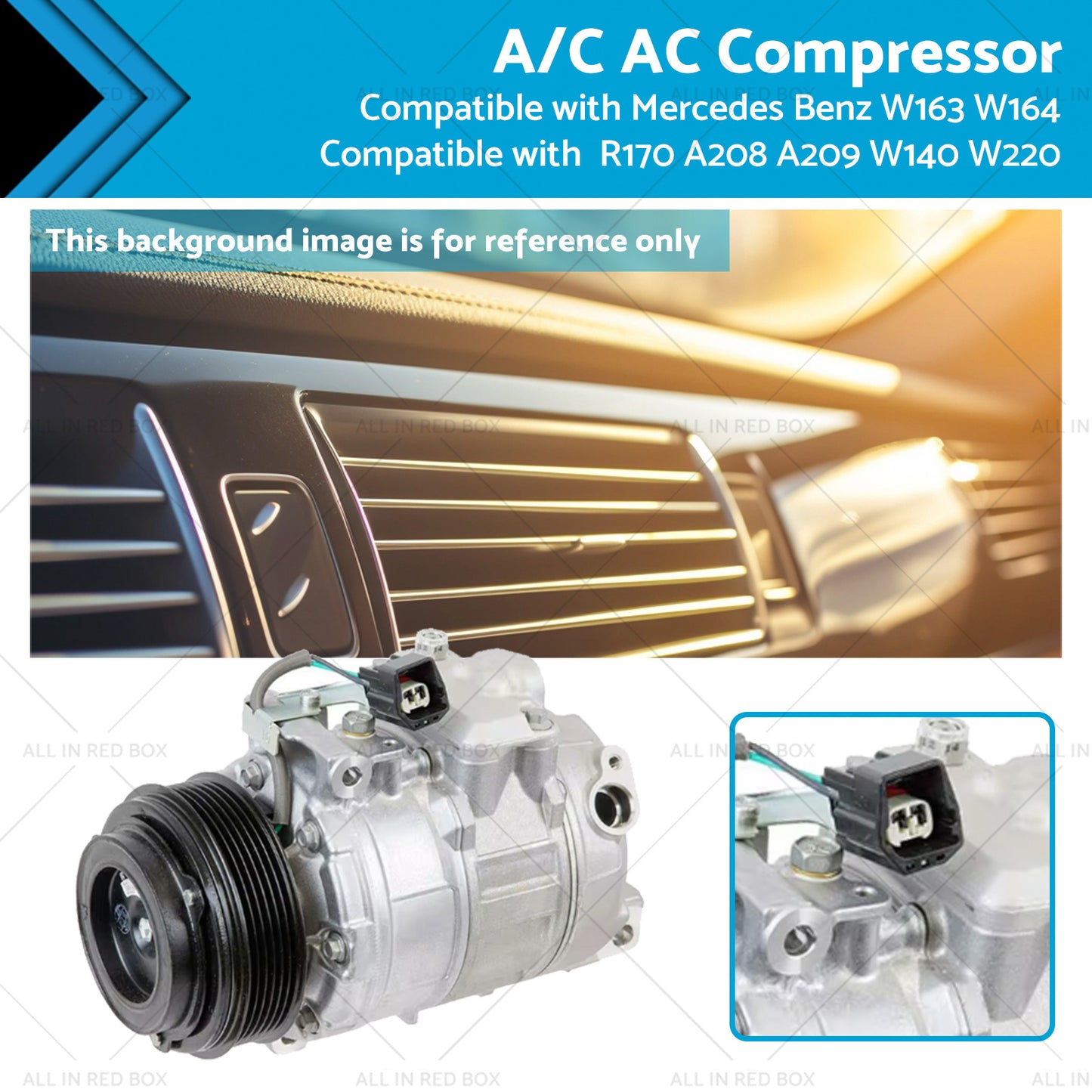 {{ A or C AC Compressor Suitable for Mercedes Benz W163 W164 R170 A208 A209 W140 W220 }} - Buy Car Parts Online at {{ Kaka Auto Parts }}.