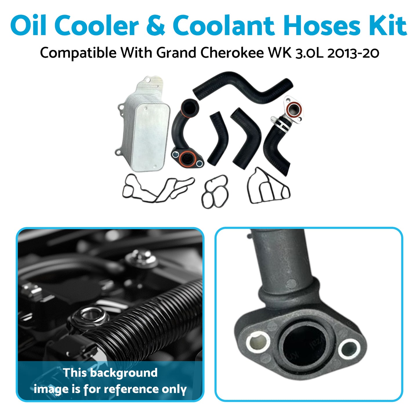 {{ Oil Cooler & Coolant Hose Set Suitable For Jeep Grand Cherokee 3.0L Eco Diesel }} - Buy Car Parts Online at {{ Kaka Auto Parts }}.