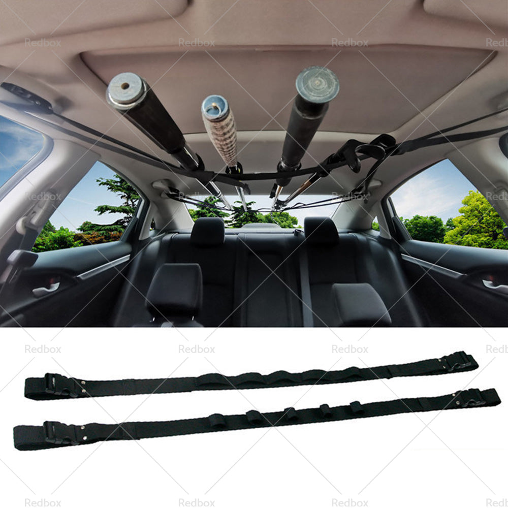 {{ 2pcs Car Fishing Rod Holder Mounted Storage Rack Vehicle Belt Strap Carrier }} - Buy Car Parts Online at {{ Kaka Auto Parts }}.
