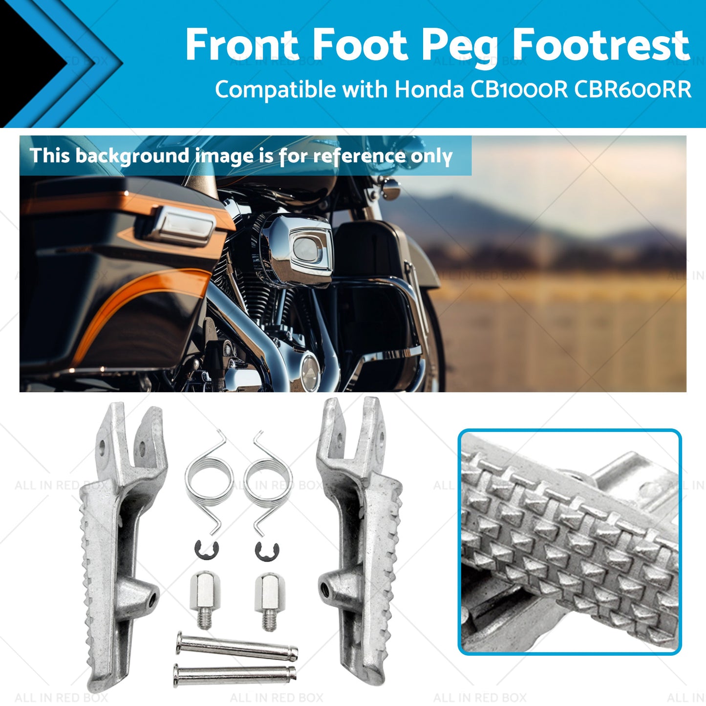 {{ Front Foot Peg Footrest Silver Suitable For Honda CB1000R CBR600RR CBR1000RR }} - Buy Car Parts Online at {{ Kaka Auto Parts }}.