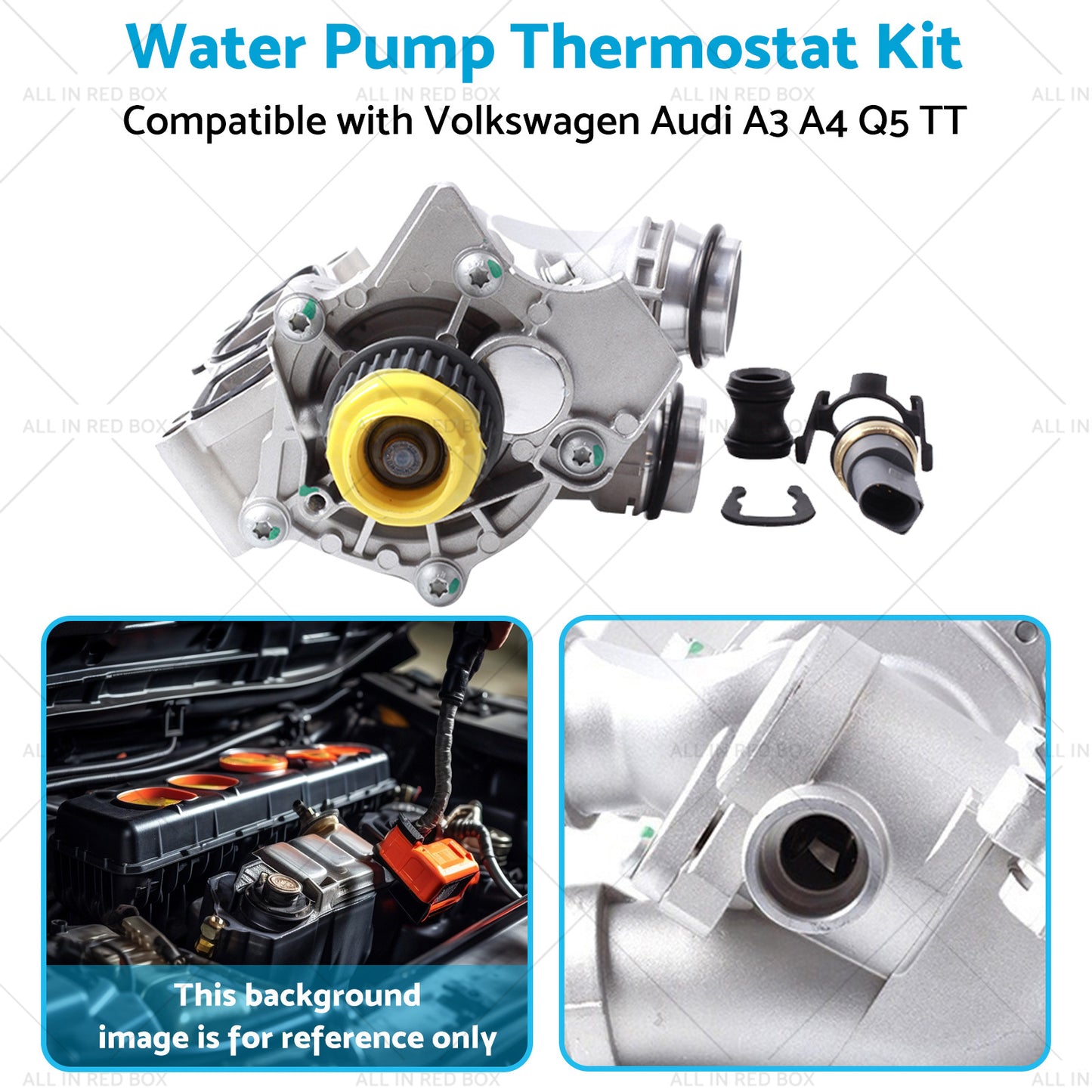 {{ 06H121026 Water Pump Thermostat Kit Suitable for Audi A3 A4 Q3 TT 2. 0L 1. 8L TFSI }} - Buy Car Parts Online at {{ Kaka Auto Parts }}.
