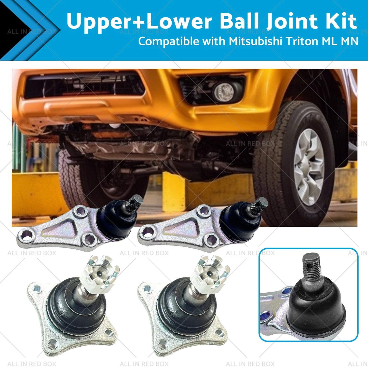 {{ 4pcs UpperLower Ball Joint Kit Suitable for Mitsubishi Triton ML MN UTE 4WD RWD }} - Buy Car Parts Online at {{ Kaka Auto Parts }}.