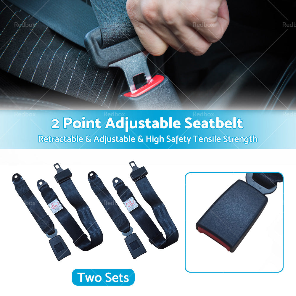 {{ 2 Set Car Truck 2 Point Retractable Adjustable Seat Lap Sash Belt Strap Seatbelt }} - Buy Car Parts Online at {{ Kaka Auto Parts }}.