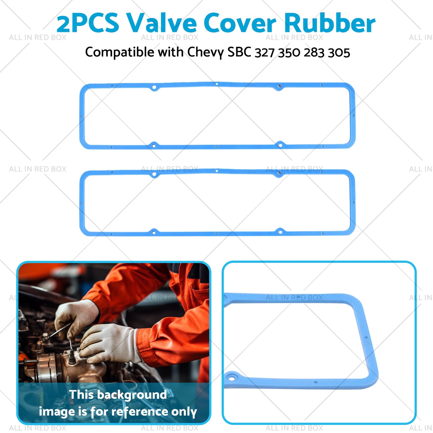 {{ 2PCS Valve Cover Rubber Steel Core Gasket Suitable For Chevy SBC 283 305 327 350 }} - Buy Car Parts Online at {{ Kaka Auto Parts }}.