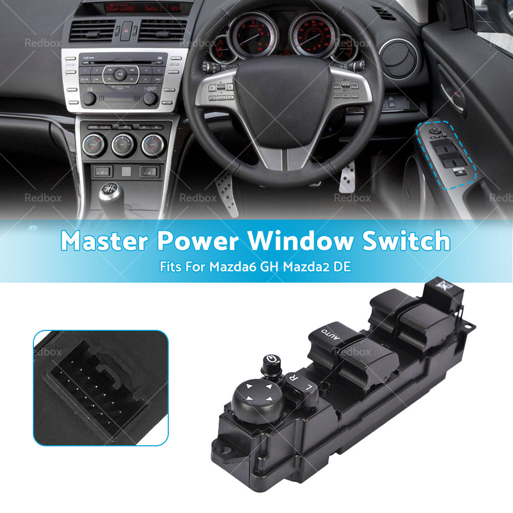 {{ 1X Front Right Master Power Window Switch Suitable For Mazda 6 GH Mazda 2 DE 2008-2012 }} - Buy Car Parts Online at {{ Kaka Auto Parts }}.