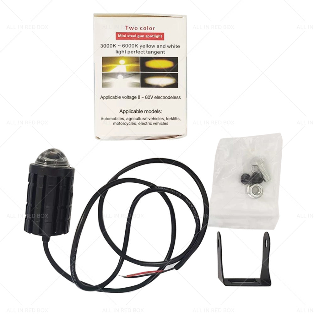 {{ 2X LED Motorcycle Headlight Spot Lights Car Driving Fog Lamp Yellow White 12-24V }} - Buy Car Parts Online at {{ Kaka Auto Parts }}.