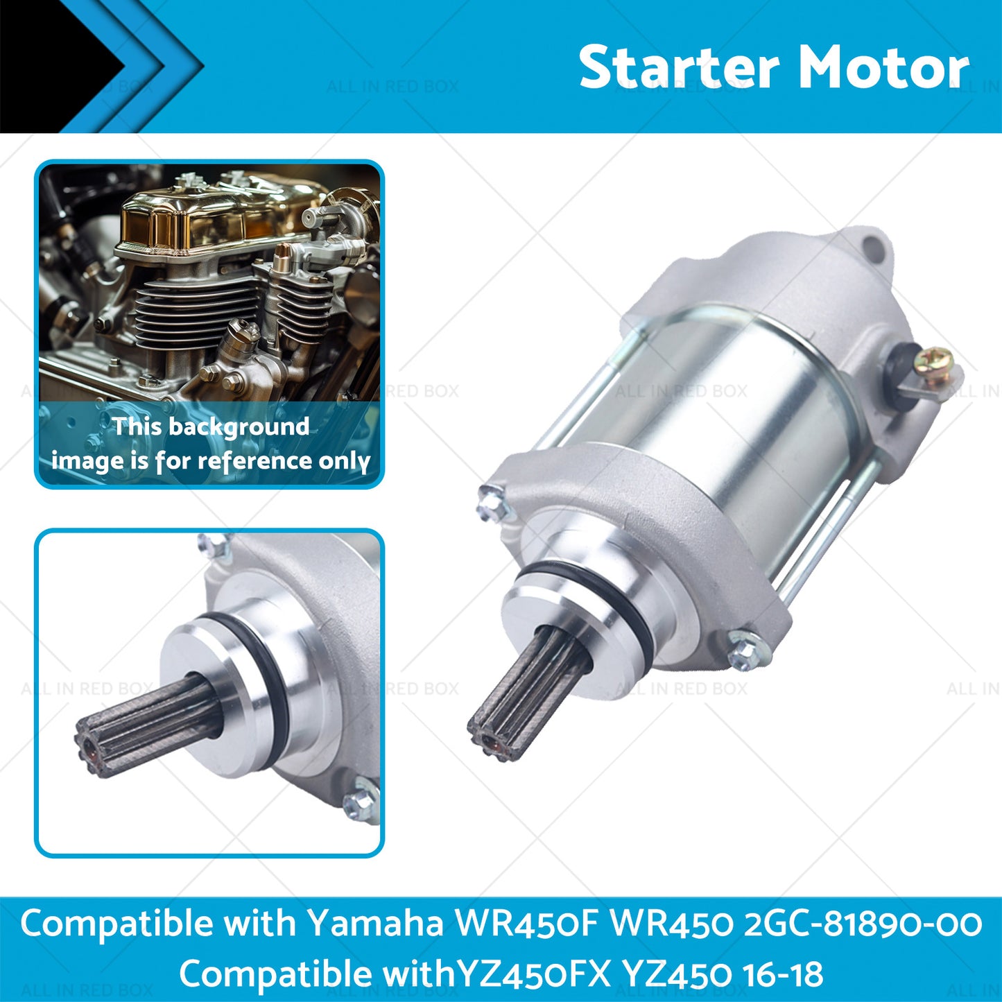 {{ Starter Motor Suitable for Yamaha WR450F 2GC-81890-00 YZ450FX YZ450 16-18 WR450 }} - Buy Car Parts Online at {{ Kaka Auto Parts }}.