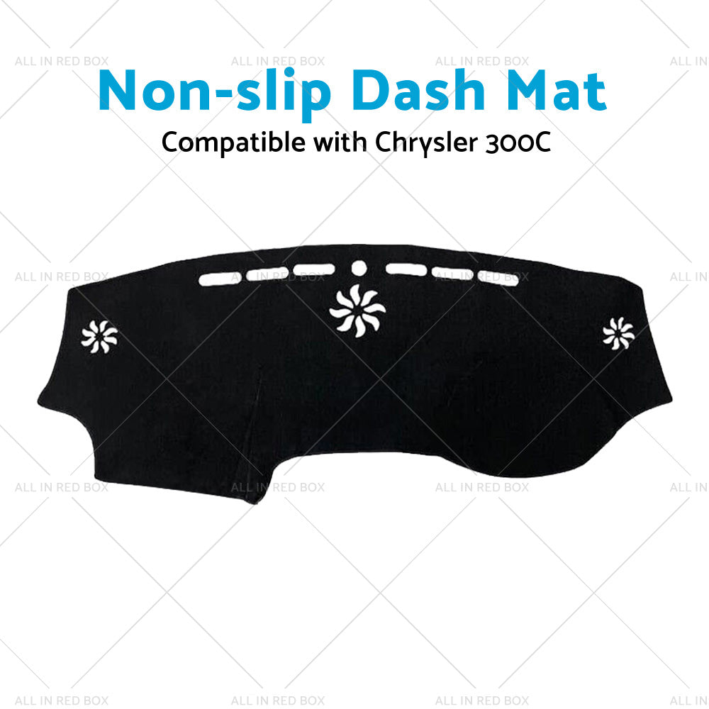 {{ Black Non-Slip Dash Mat Suitable For Chrysler 300C 2012-2022 Dashboard Cover }} - Buy Car Parts Online at {{ Kaka Auto Parts }}.