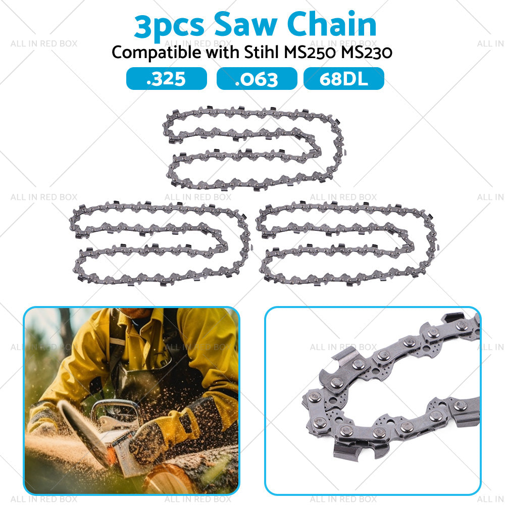 {{ 3PCS Chainsaw Chain. 325 063 68DL Suitable for Stihl 18inch MS250 MS251 MS230 MS231 }} - Buy Car Parts Online at {{ Kaka Auto Parts }}.
