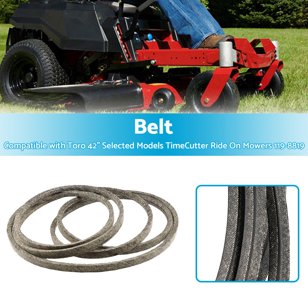 {{ Belt Suitable For Toro 42 inch Selected Models TimeCutter Ride On Mowers 119-8819 }} - Buy Car Parts Online at {{ Kaka Auto Parts }}.