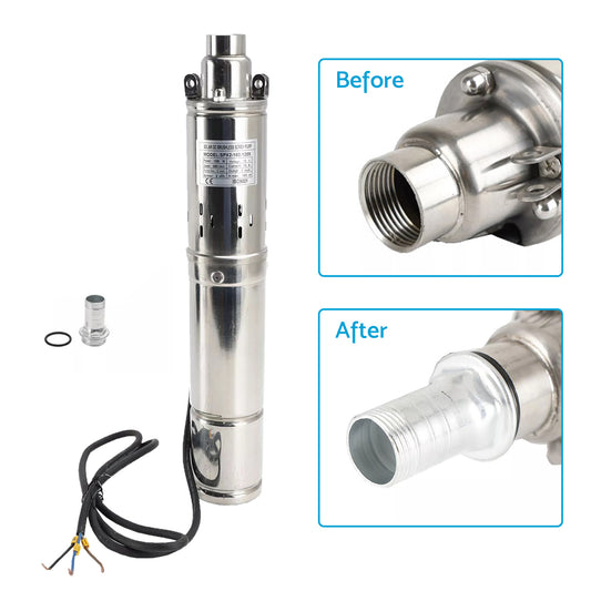 3in Deep Well Solar Bore Pump 48V 750W Submersible MPPT Screw Pump 140M