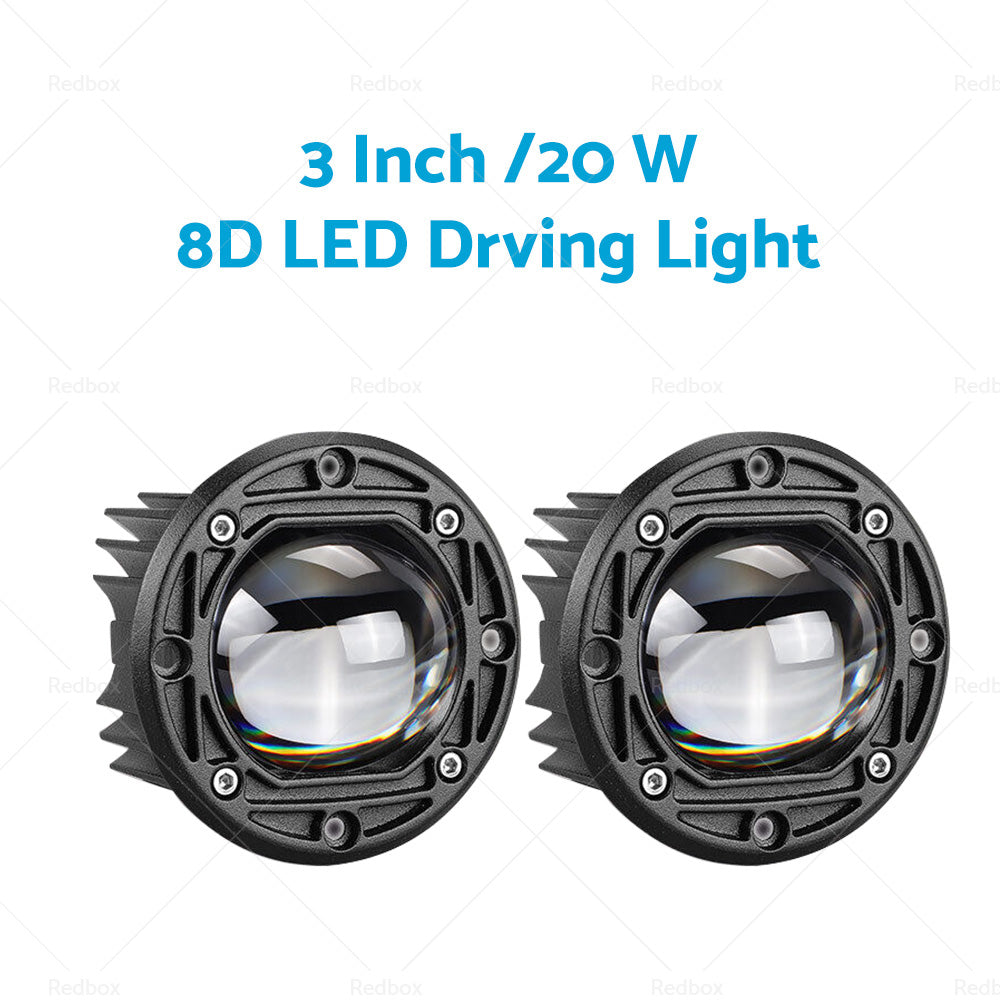 {{ 2x 3inch Flush Mount LED Work Light Bar Reverse Fog Lamp 4WD White Yellow 8D Len }} - Buy Car Parts Online at {{ Kaka Auto Parts }}.