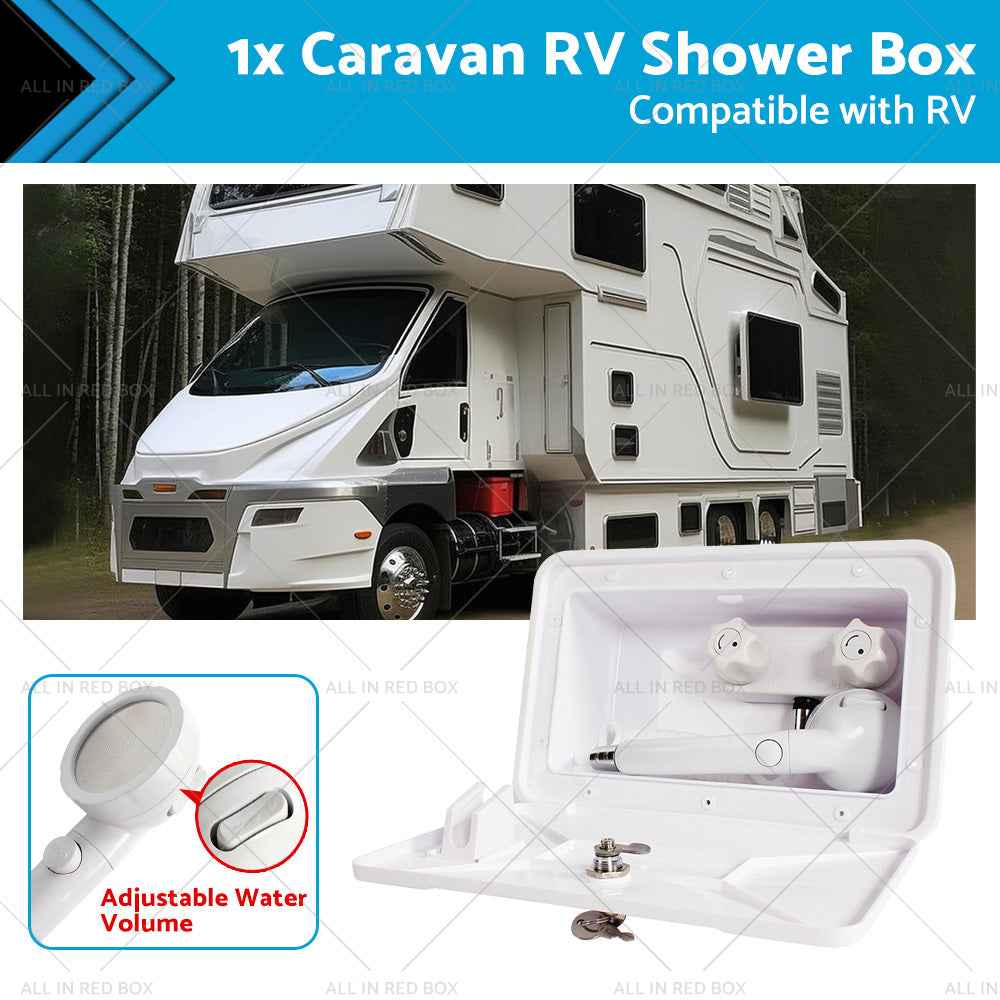 {{ 1 Set External RV Caravan Shower Box Exterior Faucet Camper Trailer Boat White }} - Buy Car Parts Online at {{ Kaka Auto Parts }}.