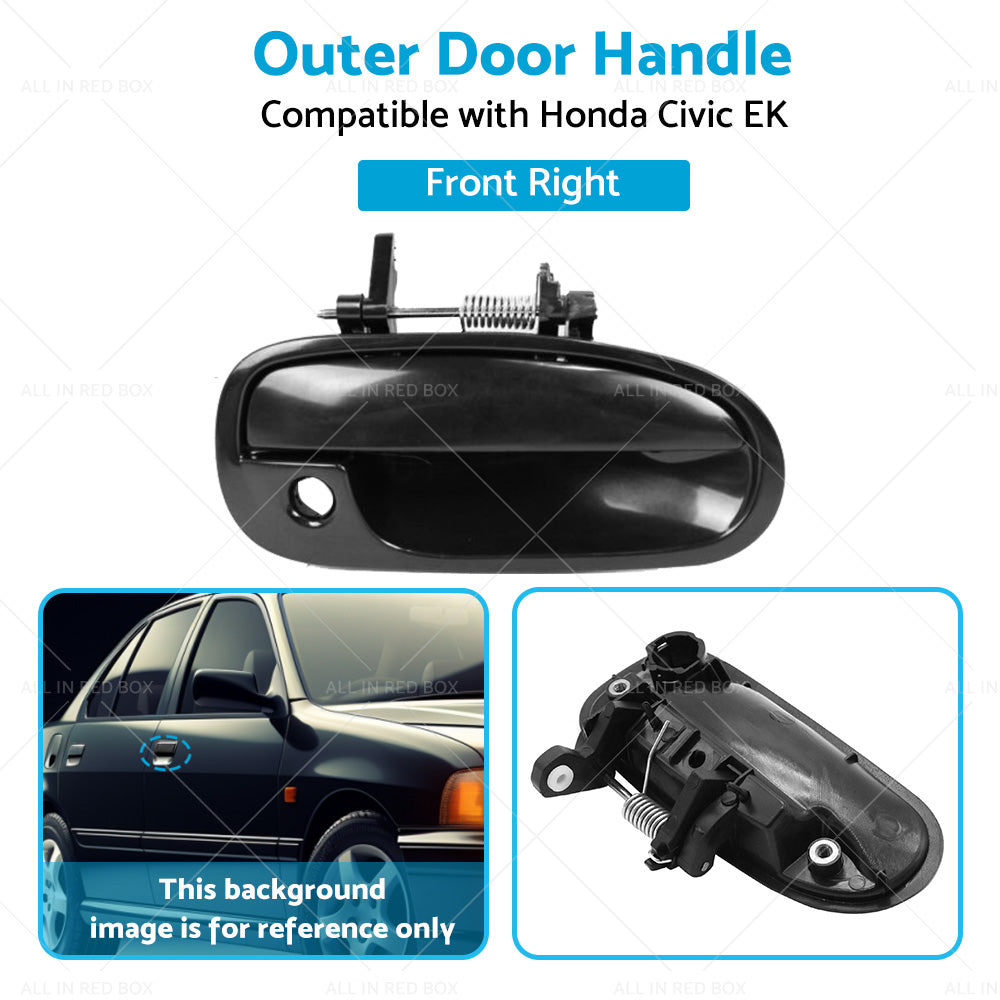 {{ Smooth Black Front Right Outer Door Handle Suitable for Honda Civic EK 1995-2000 }} - Buy Car Parts Online at {{ Kaka Auto Parts }}.