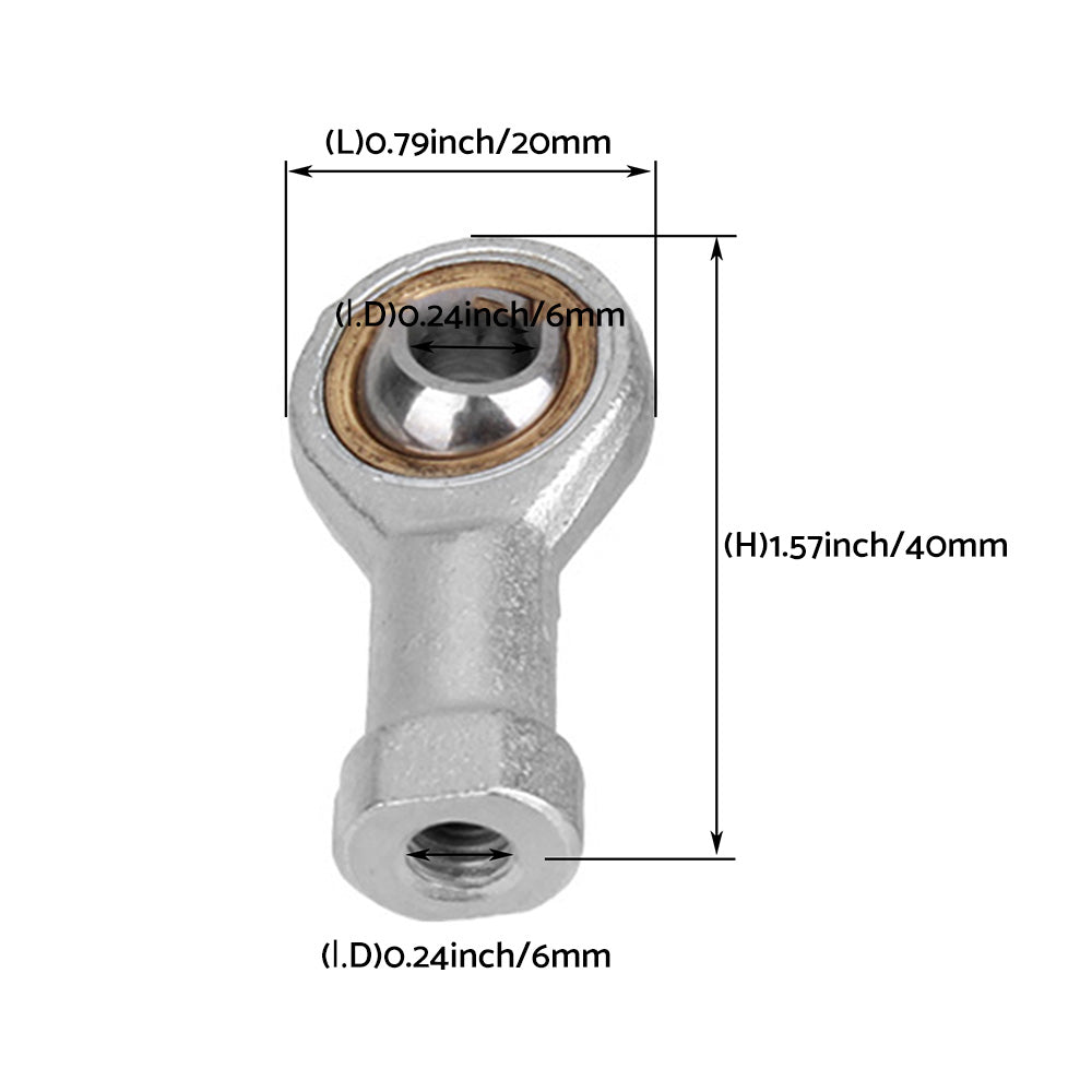 {{ 10PCS Zinc 6mm Female Spherical Plain Rose Joint Bearing Left Hand Threaded }} - Buy Car Parts Online at {{ Kaka Auto Parts }}.