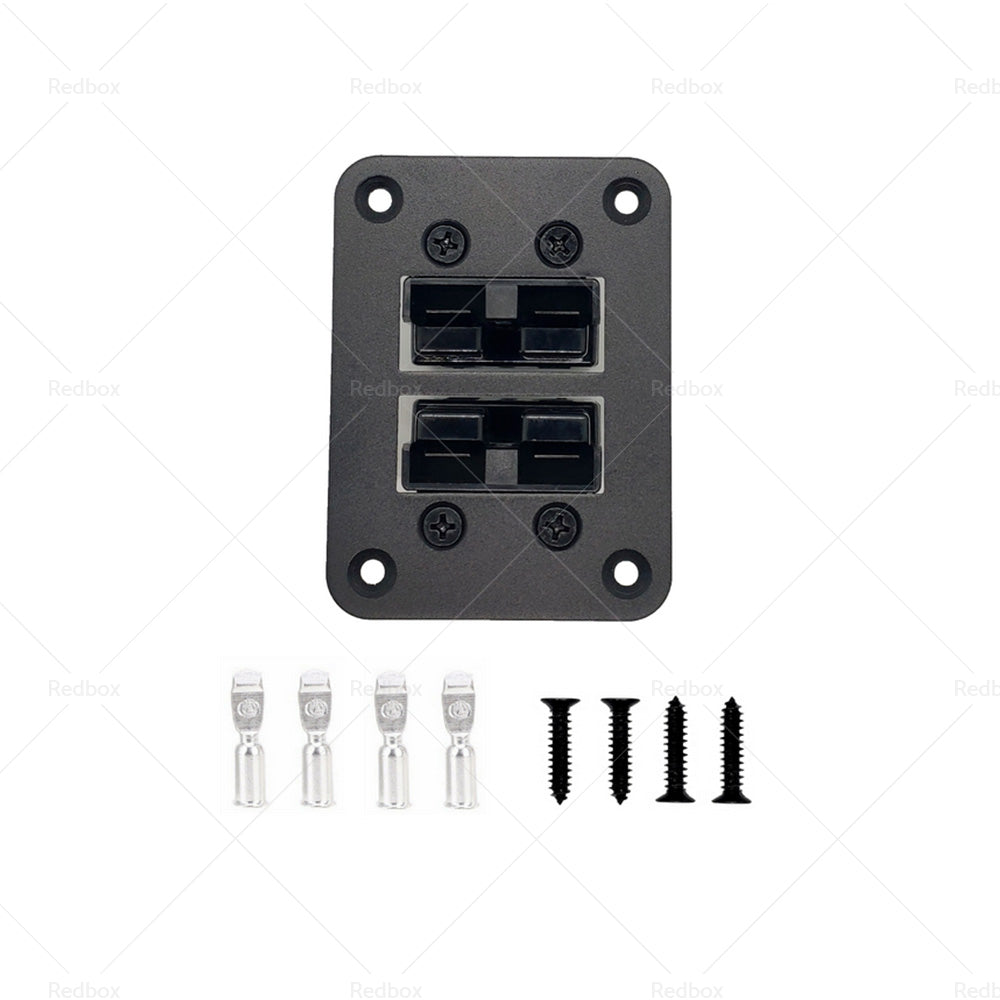 {{ DUAL TWIN Aluminum For Anderson Style Plug Flush Mount Plate Panel 50 Amp }} - Buy Car Parts Online at {{ Kaka Auto Parts }}.