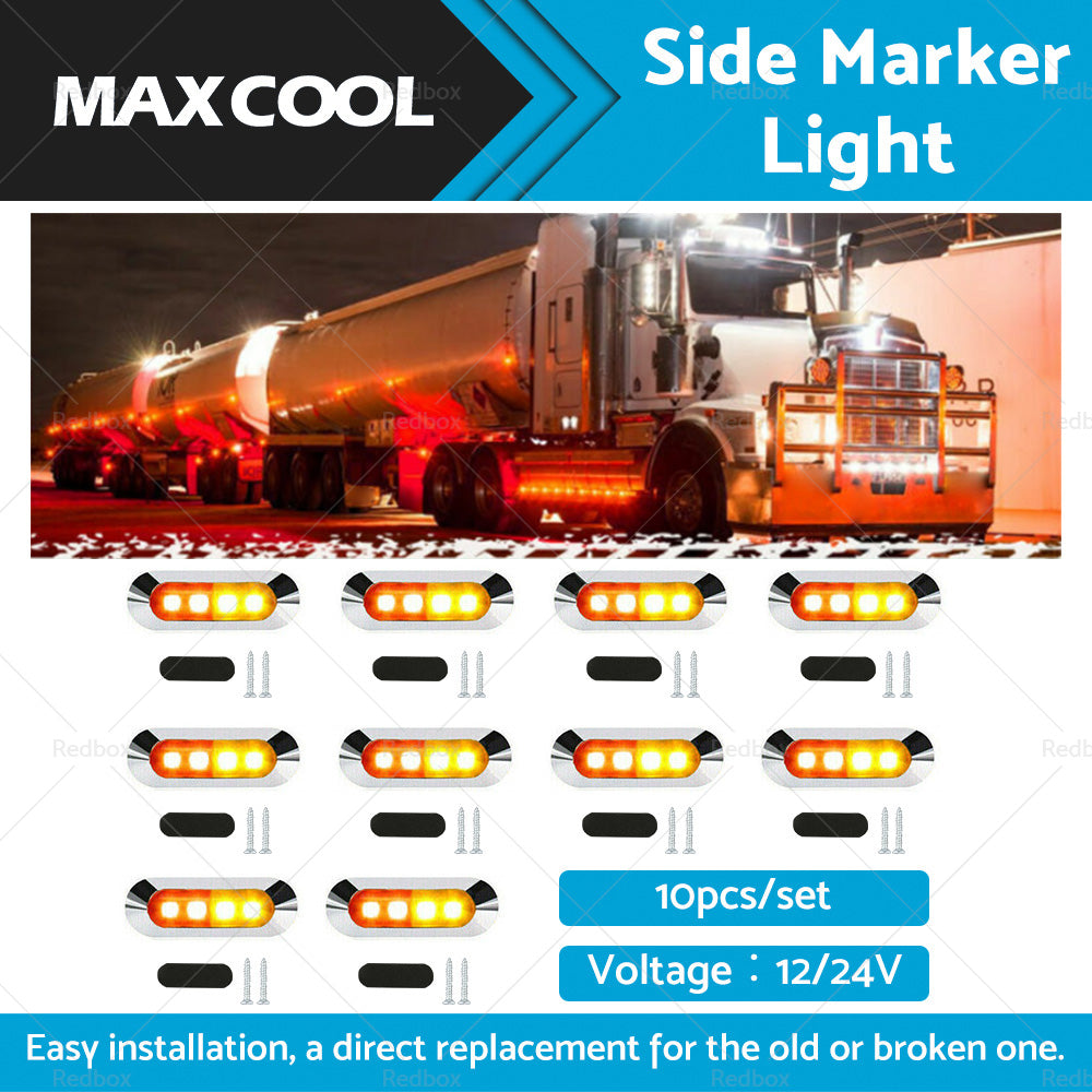 {{ 10x Amber Red Clearance Lights Side Marker Suitable For Truck Trailer Caravan }} - Buy Car Parts Online at {{ Kaka Auto Parts }}.