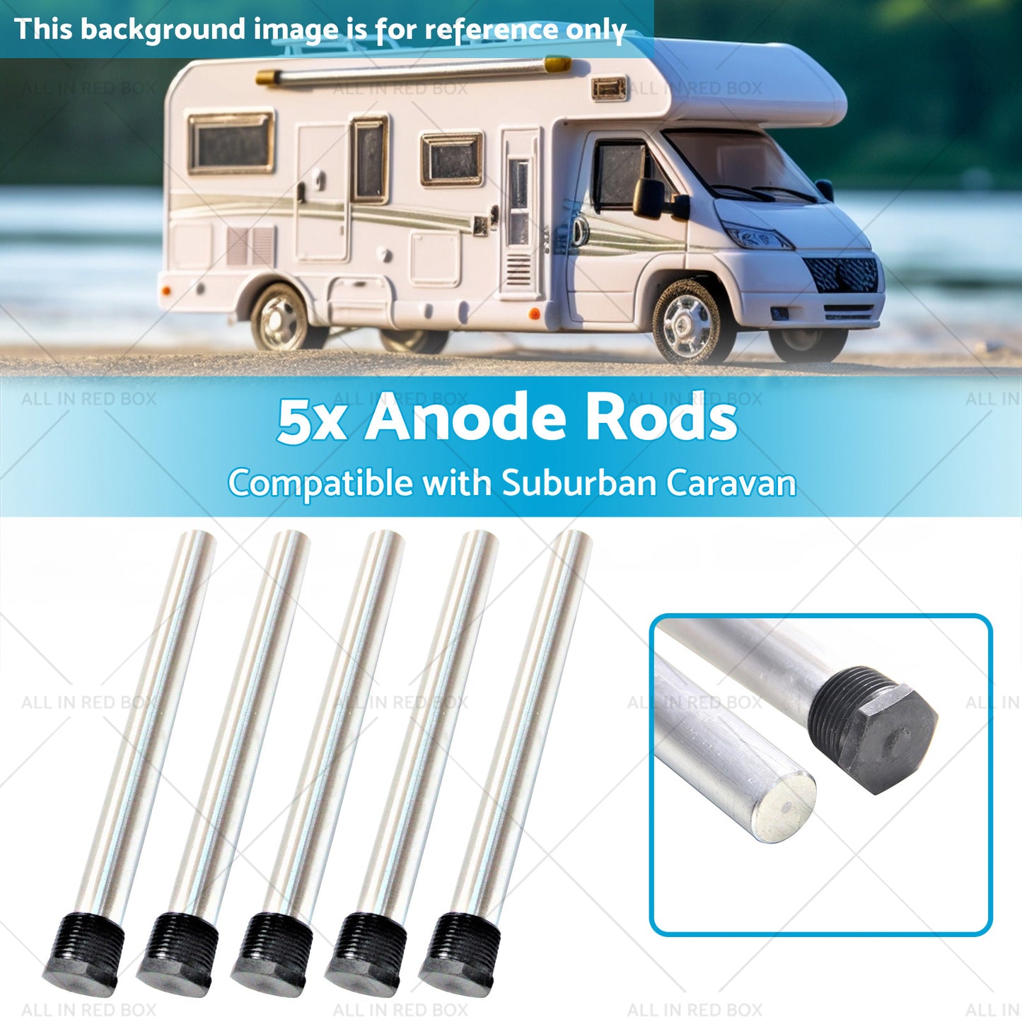 {{ 5x Anode Rods Suitable for Suburban Caravan Anodes SW6DEA Hot Water Service }} - Buy Car Parts Online at {{ Kaka Auto Parts }}.