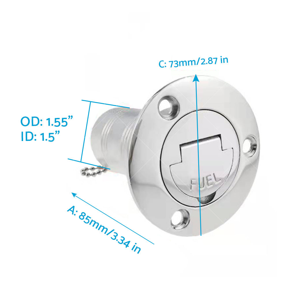{{ 1. 5 inch Fuel Deck Fill Keyless Polished Fuel Filler Stainless Steel For Marine Boat }} - Buy Car Parts Online at {{ Kaka Auto Parts }}.