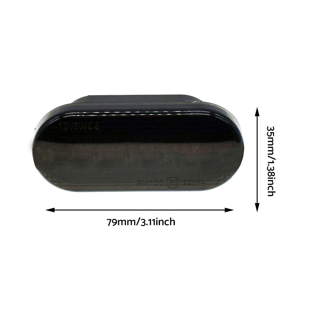 2x Dynamic LED Side Indicator Black Smoke Turning Signal Light Suitable For Ford Seat VW