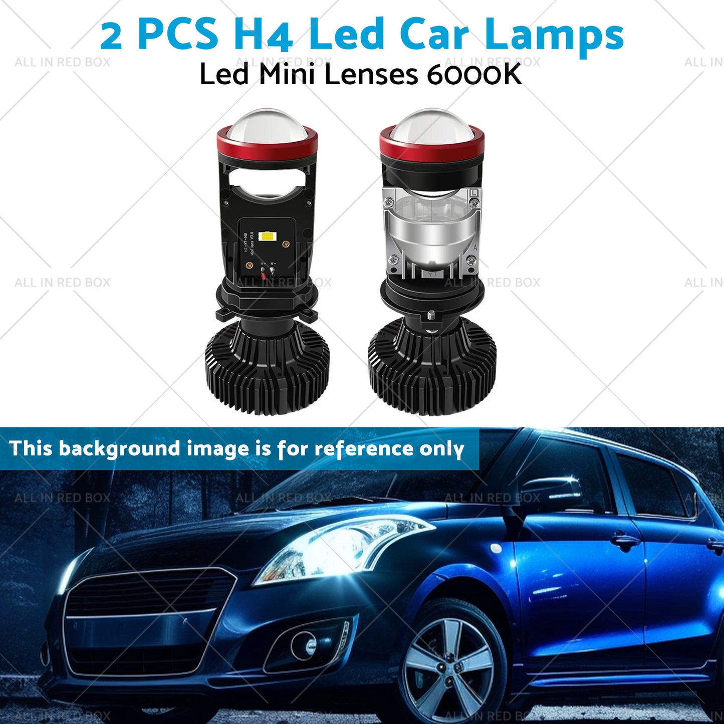 {{ 2x Led Car Lamps H4 Y7D Bi Led Mini Lenses 6000K }} - Buy Car Parts Online at {{ Kaka Auto Parts }}.