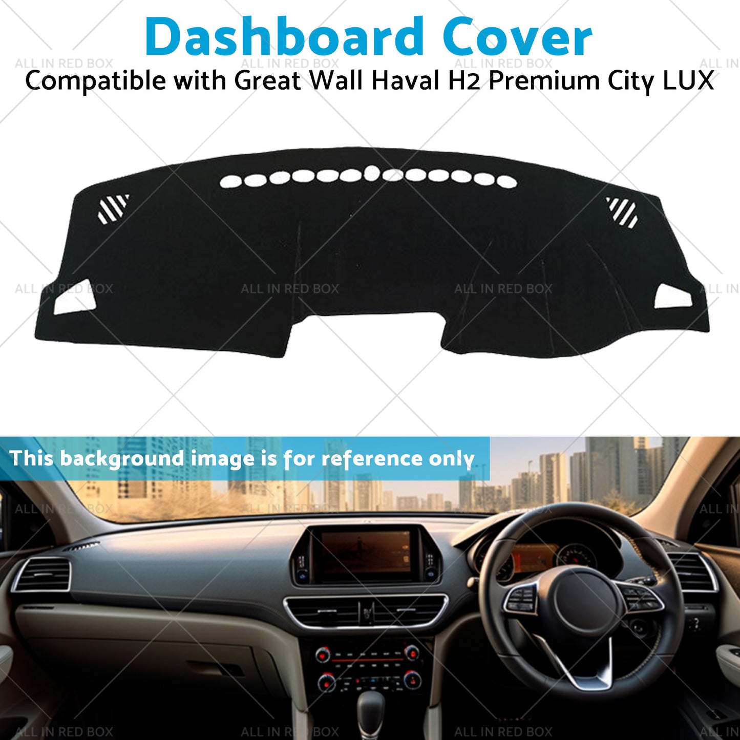 {{ Black Non-Slip Dash Mat Suitable For Haval H2 Premium City LUX 2015-2020 2WD }} - Buy Car Parts Online at {{ Kaka Auto Parts }}.