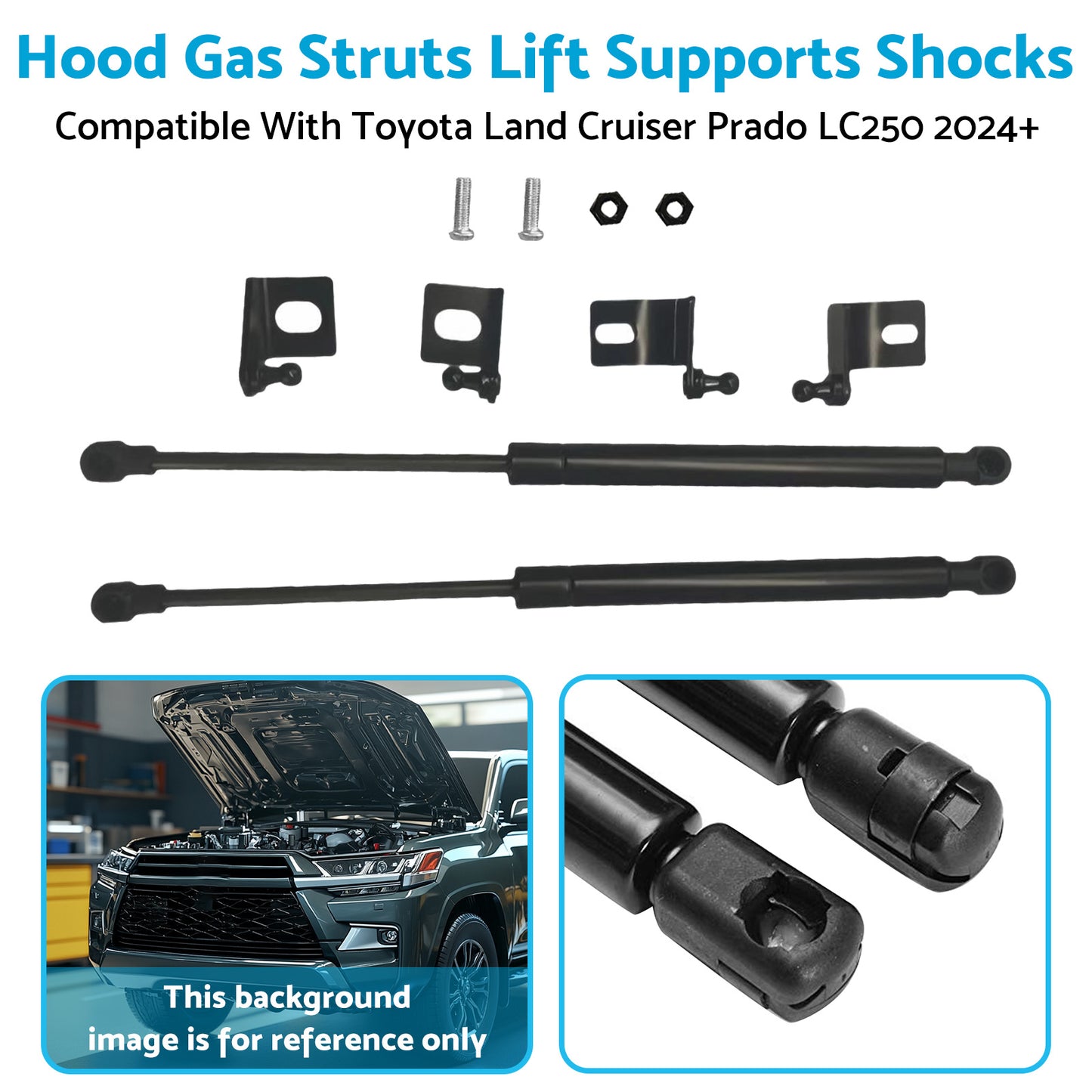 {{ Hood Gas Struts Lift Support Shocks Suitable For Toyota Land Cruiser Prado LC250 }} - Buy Car Parts Online at {{ Kaka Auto Parts }}.